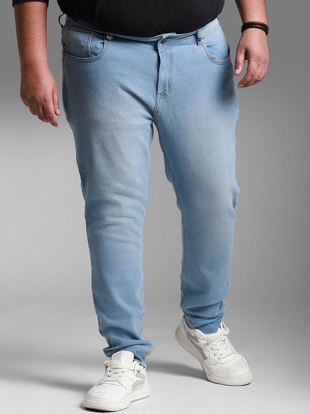 

Freeform by High Star Men Plus Size Slim Fit Light Fade Stretchable Jeans, Blue