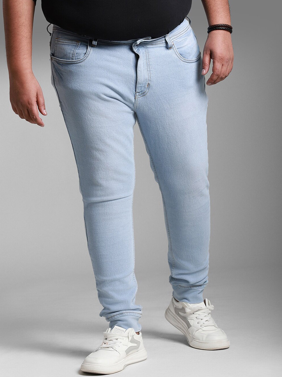 

Freeform by High Star Men Plus Size Light Fade Slim Fit Stretchable Jeans, Blue