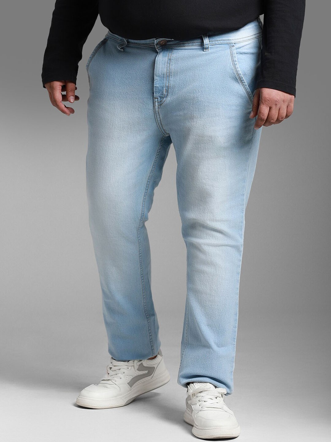 

Freeform by High Star Men Plus Size Light Fade Slim Fit Stretchable Jeans, Blue