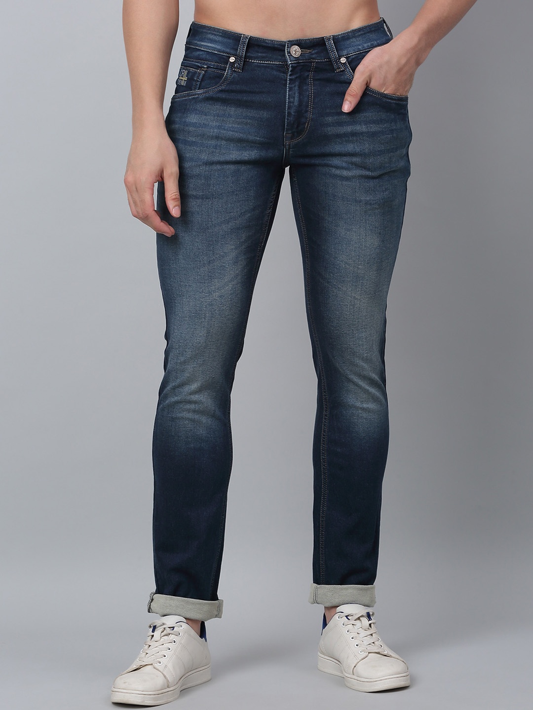

Cantabil Men Heavy Fade Clean Look Stretchable Jeans, Blue