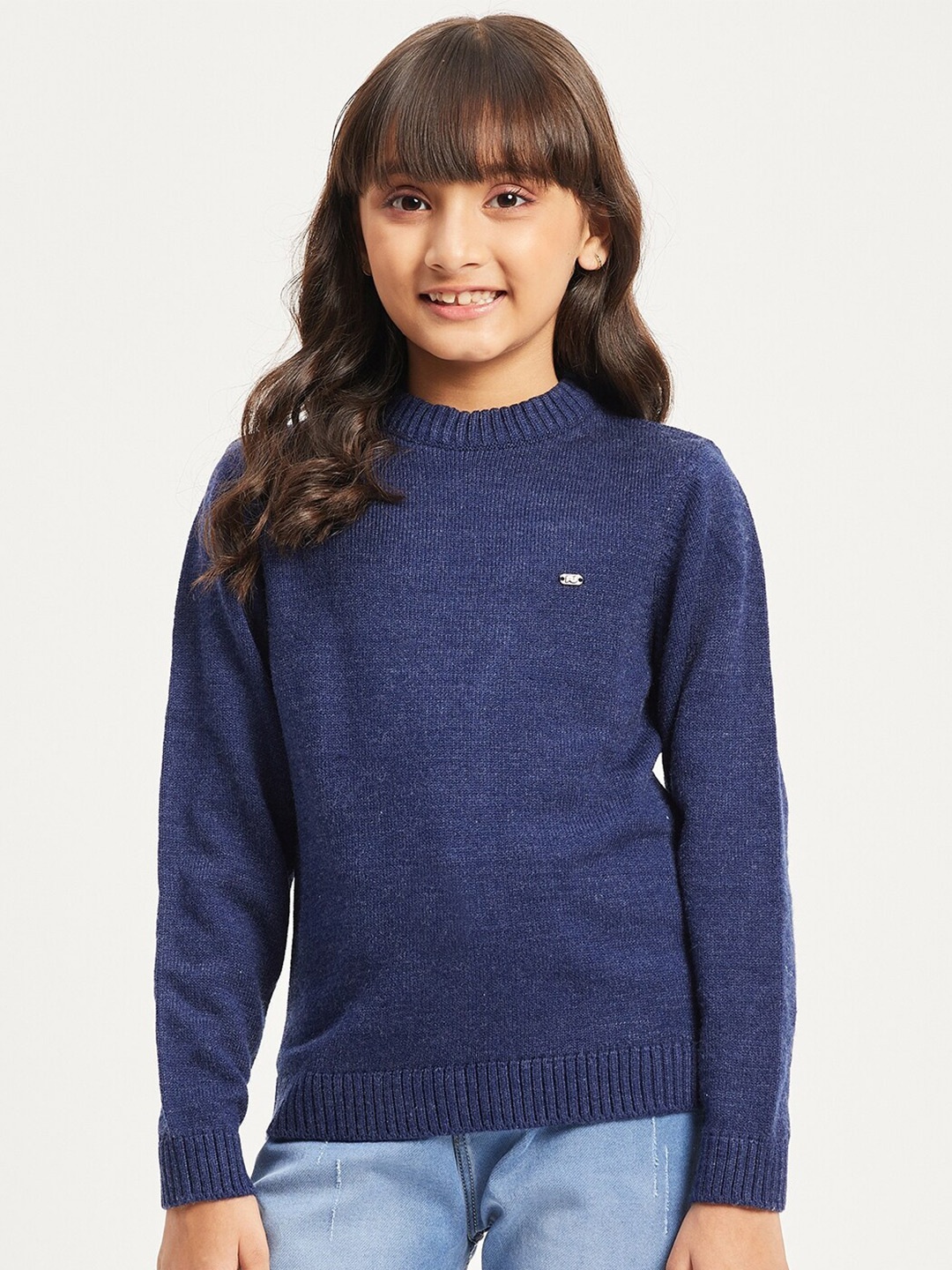 

Purple United Kids Round Neck Pullover Sweater, Navy blue