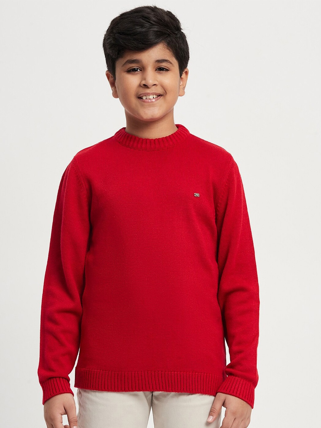 

Purple United Kids Round Neck Acrylic Pullover, Red