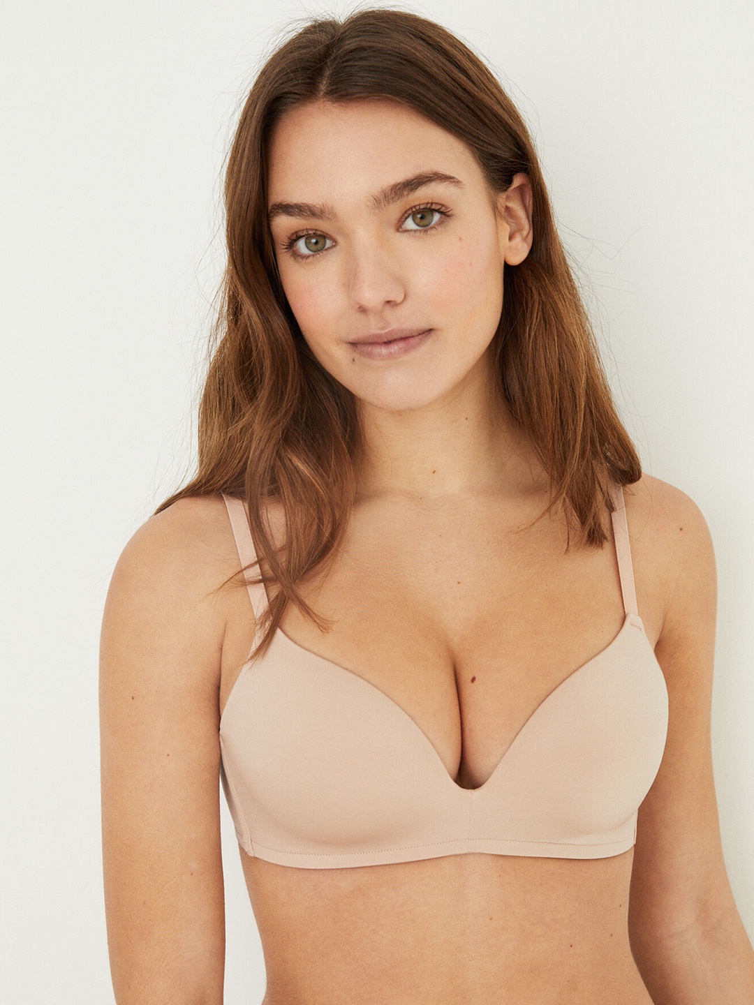 

women'secret Medium Coverage Underwired Lightly Padded Bra, Nude