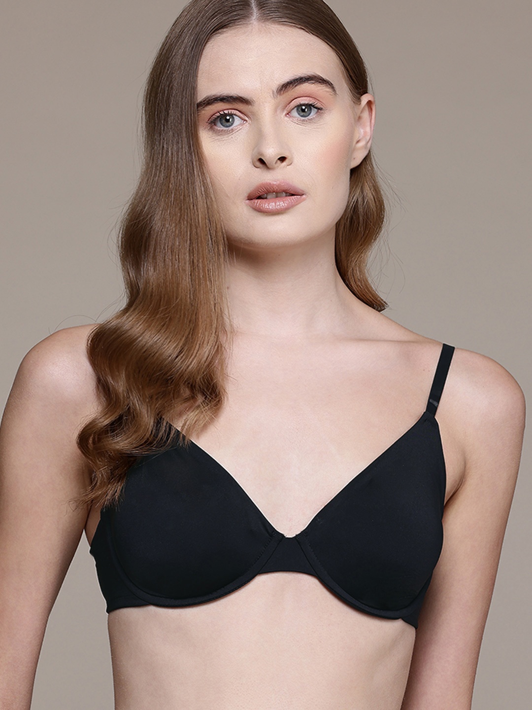 

women'secret Underwired Medium Coverage Bra, Black
