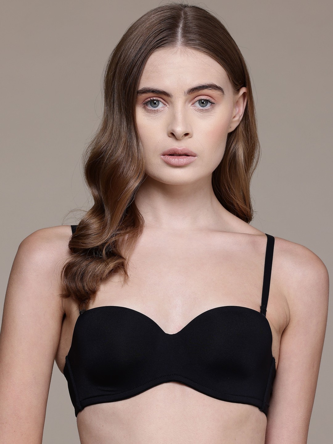 

women'secret Medium Coverage Underwired Lightly Padded Tshirt Bra, Black