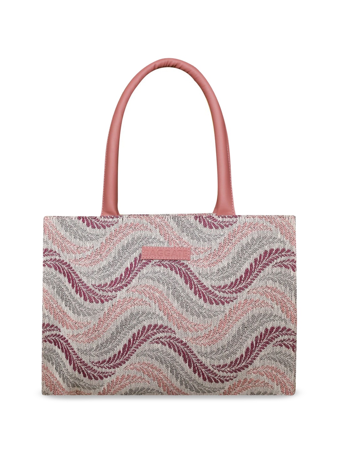 

BAGGATE Floral Printed Shopper Canvas Tote Bag Up To 12 Inch, Pink