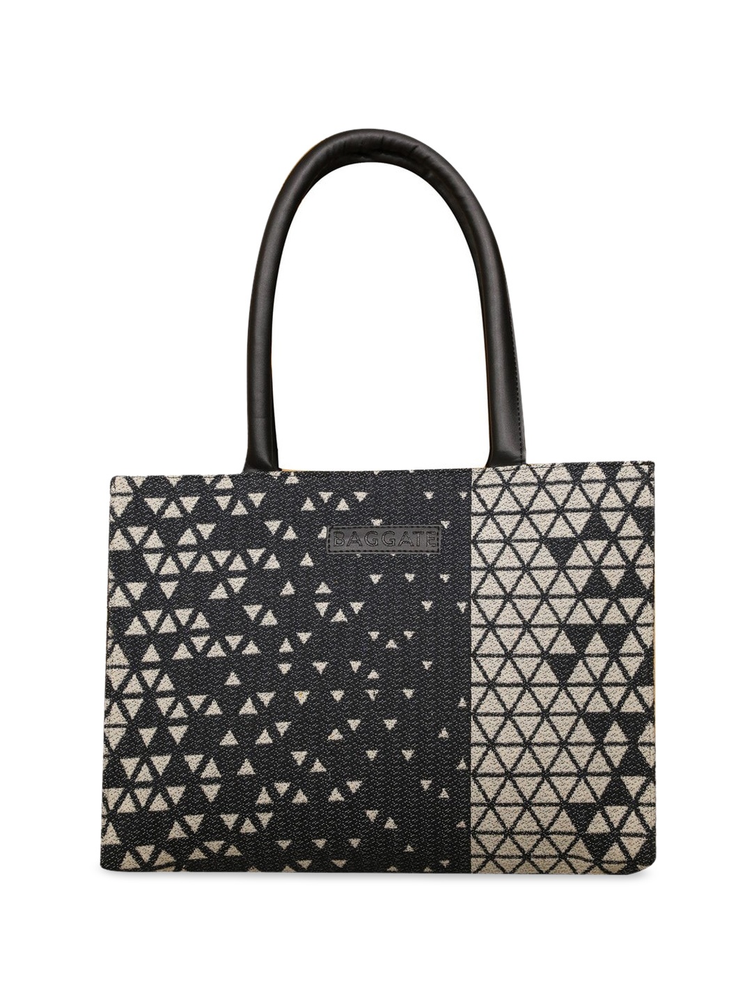 

BAGGATE Geometric Self Design Handheld Bag, White