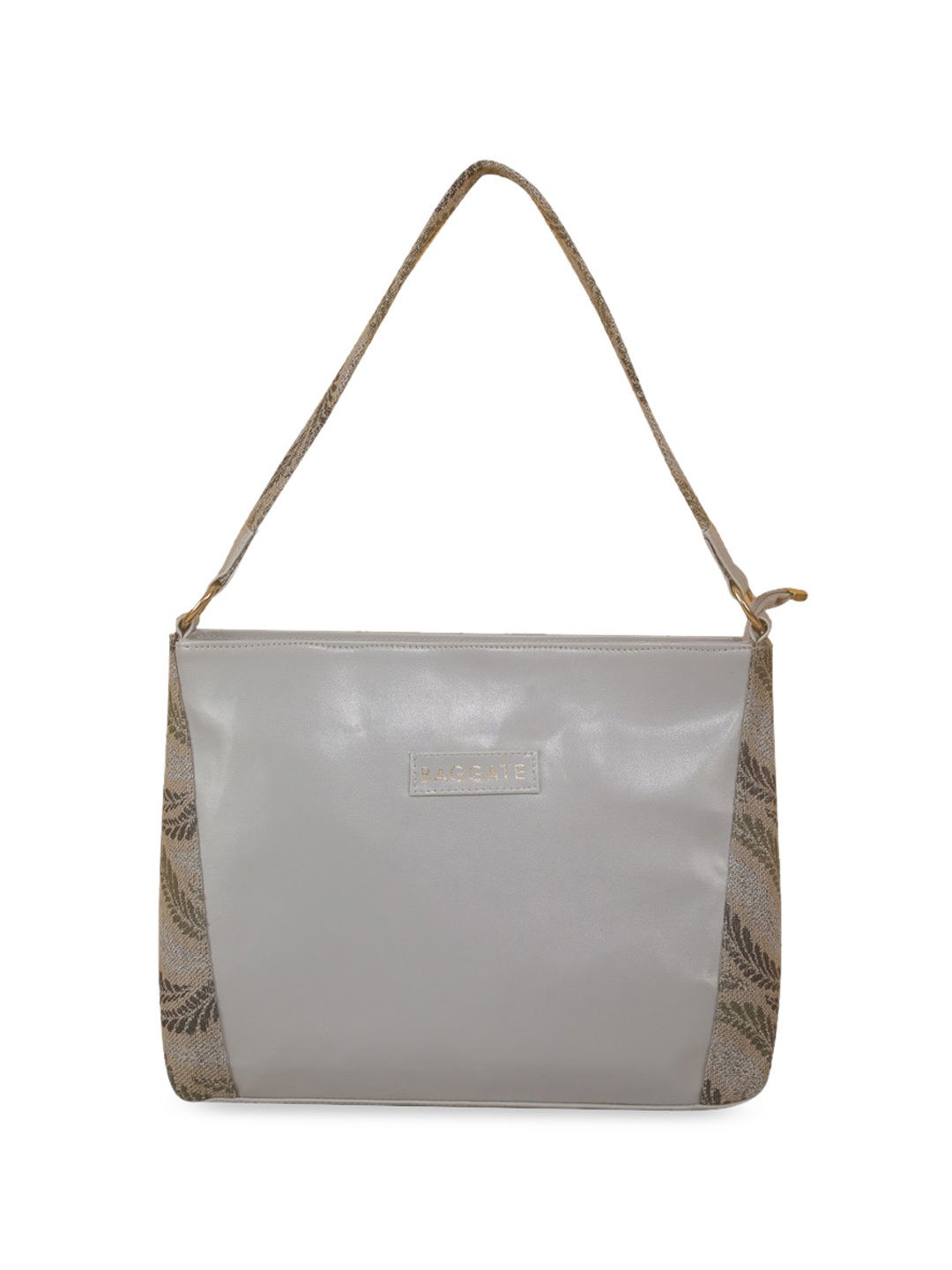 

BAGGATE Geometric Self Design Structured Jacquard Shoulder Bag Up to 12 inch, Grey