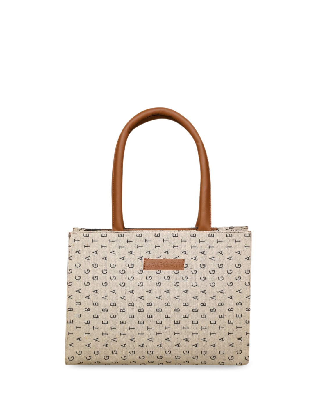 

BAGGATE Self Design Structured Jacquard Shoulder Bag Up to 12 inch, White