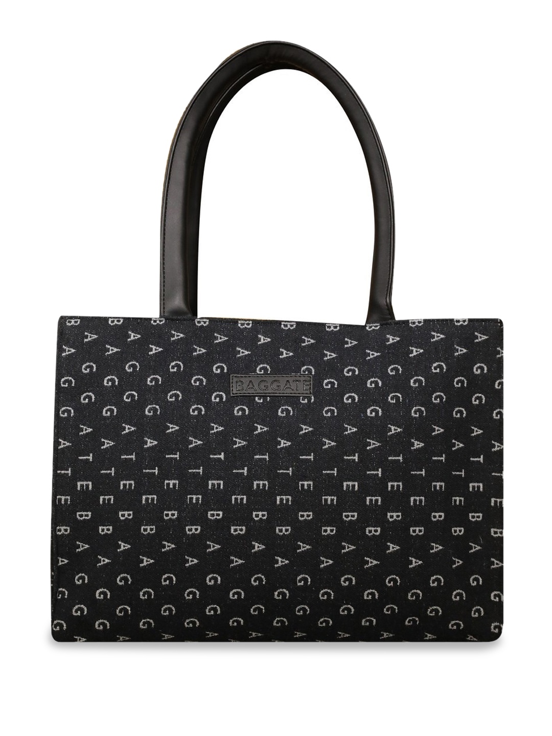 

BAGGATE Typography Printed Structured Shoulder Bag Up to 12 inch, Black