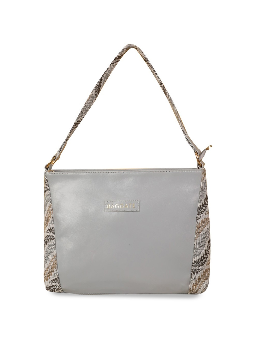 

BAGGATE Ethnic Motifs Woven Design Structured Shoulder Bag, Grey