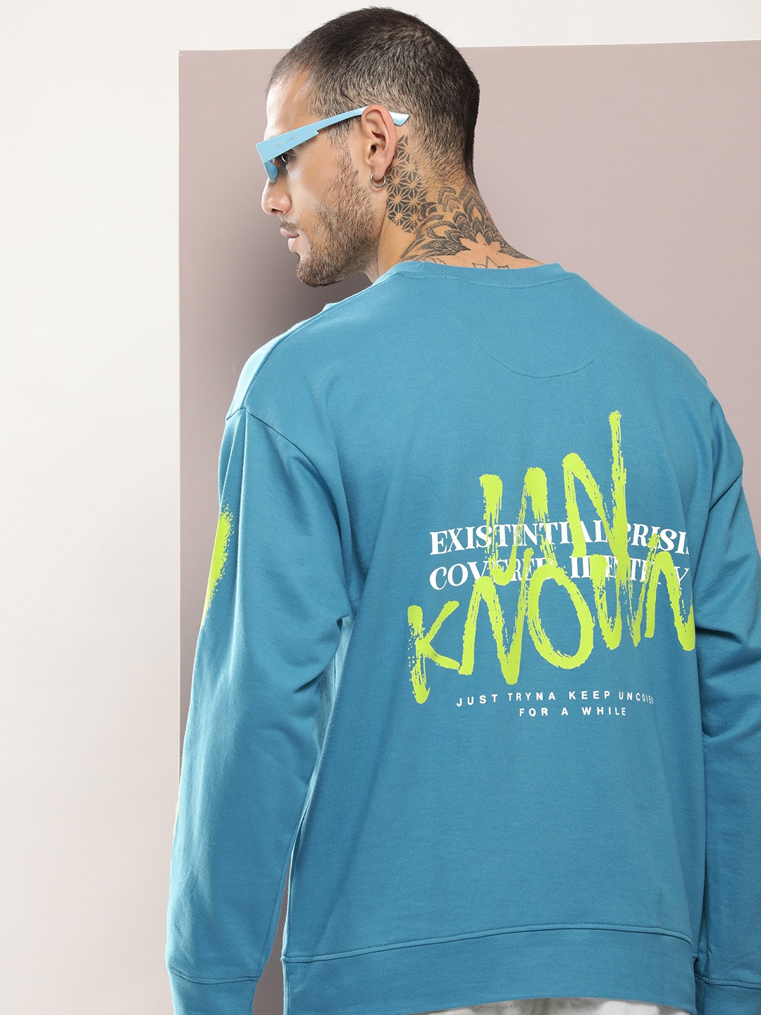 

Kook N Keech Men Printed Pure Cotton Sweatshirt, Blue