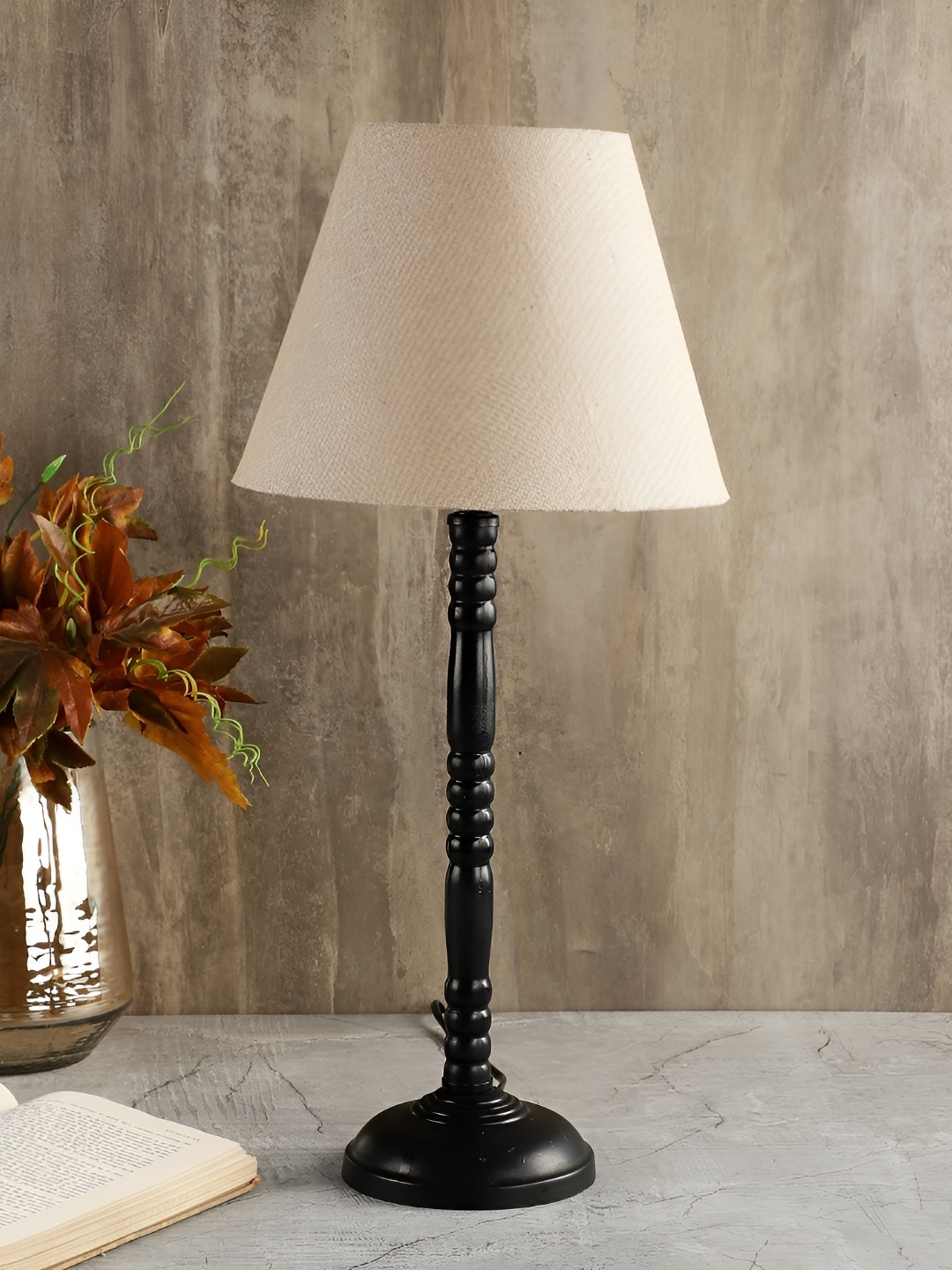 

BTR CRAFTS Khaki & Black Frustum Shaped Metal with Adjustable Cord Table Lamp