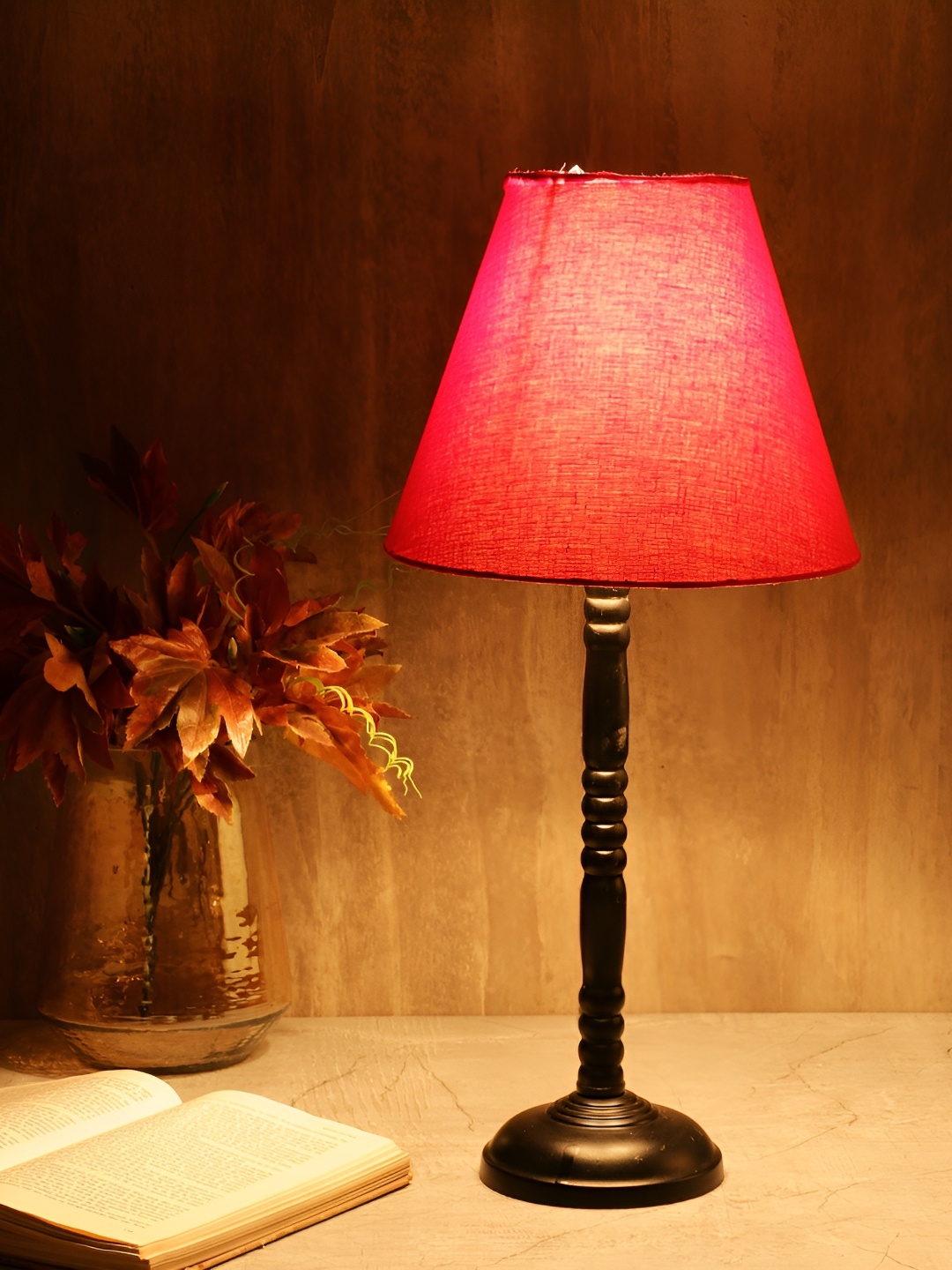 

BTR CRAFTS Red Frustum Shaped Metal Table Lamp With Adjustable Cord