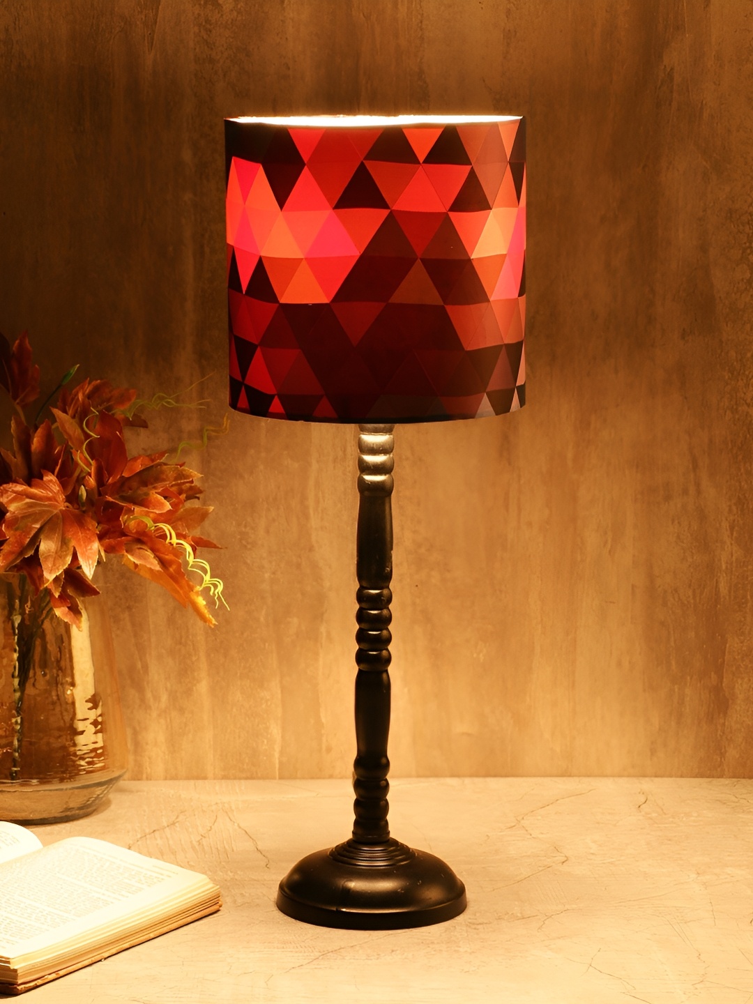 BTR CRAFTS Black & Peach Metal Table Lamp With Adjustable Cord