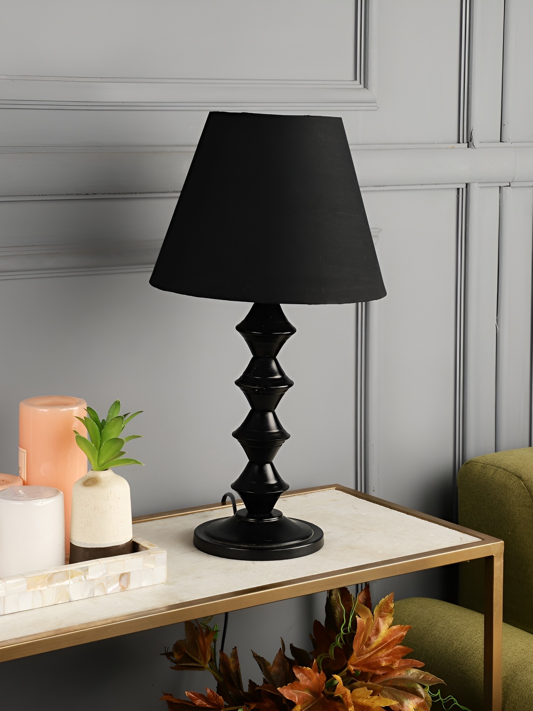 BTR CRAFTS Black Metal Contemporary Table Lamp with Adjustable Cord