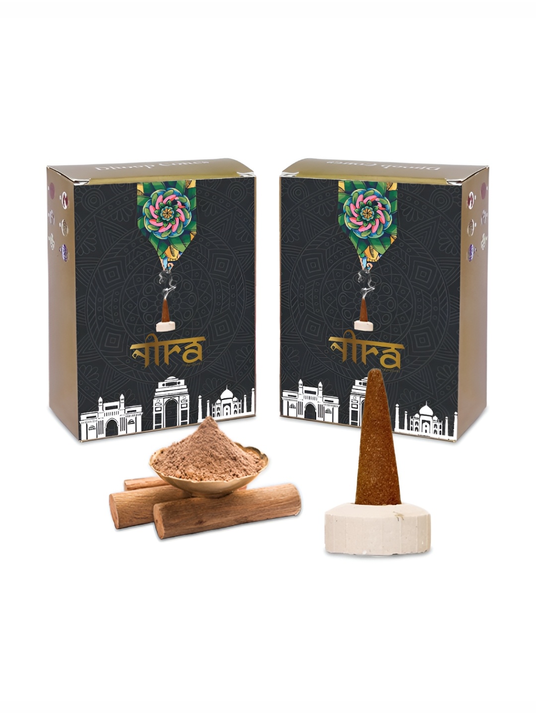 

Nira Fragrances Brown 2 Pieces Pure Cow Dung Sandalwood Dhoop Cone