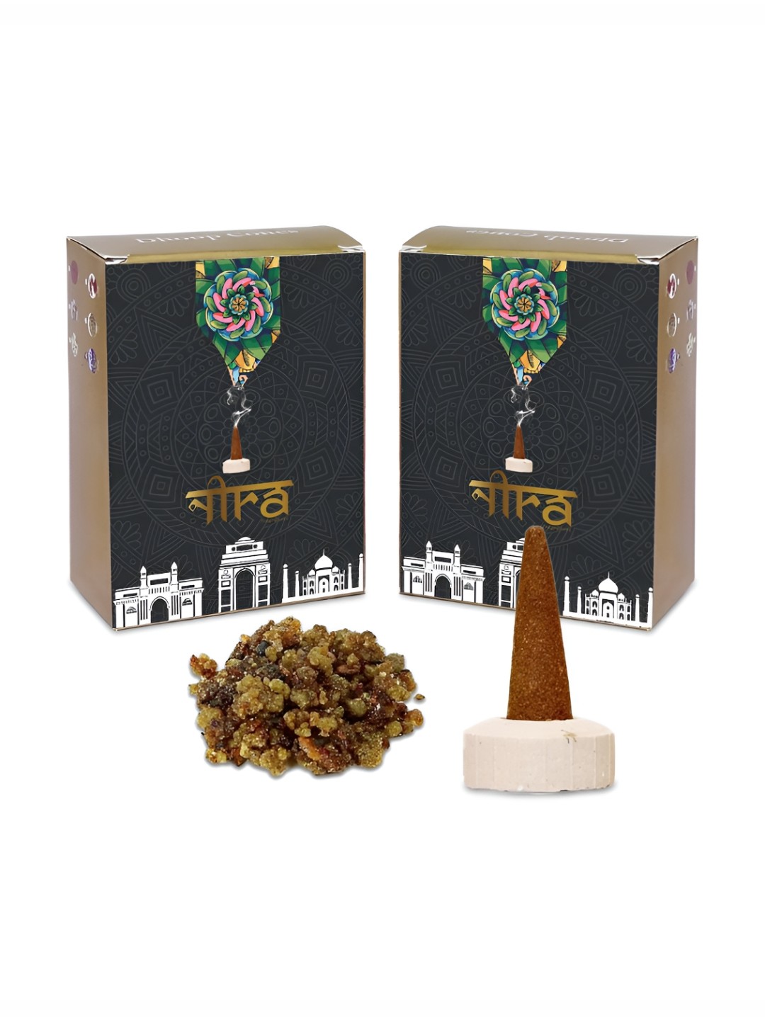 

Nira Fragrances Brown 2 Pieces Pure Cow Dung Guggal Dhoop Cone