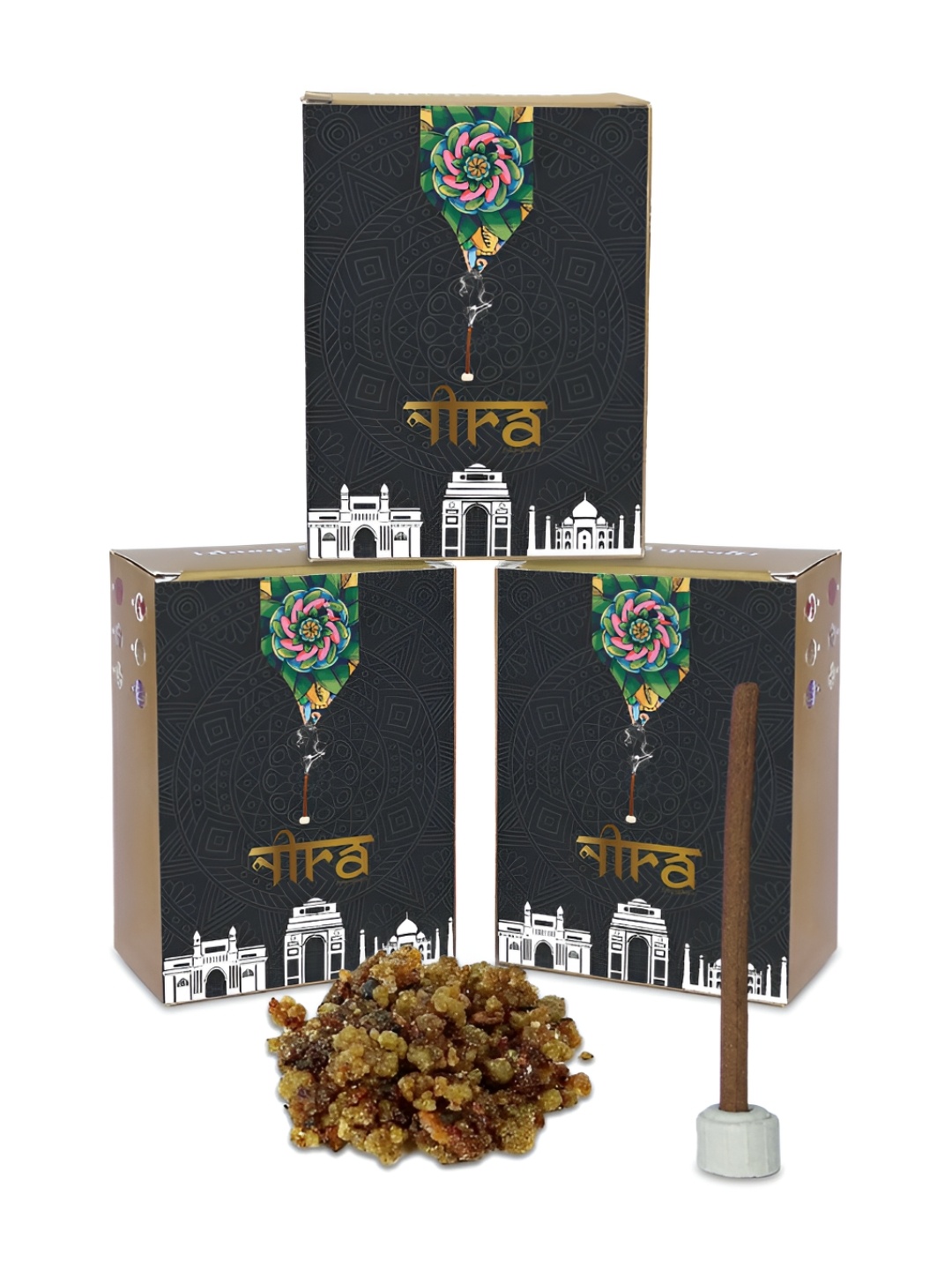 

Nira Fragrances Brown 3 Pieces Pure Cow Dung Guggal Dhoop Sticks
