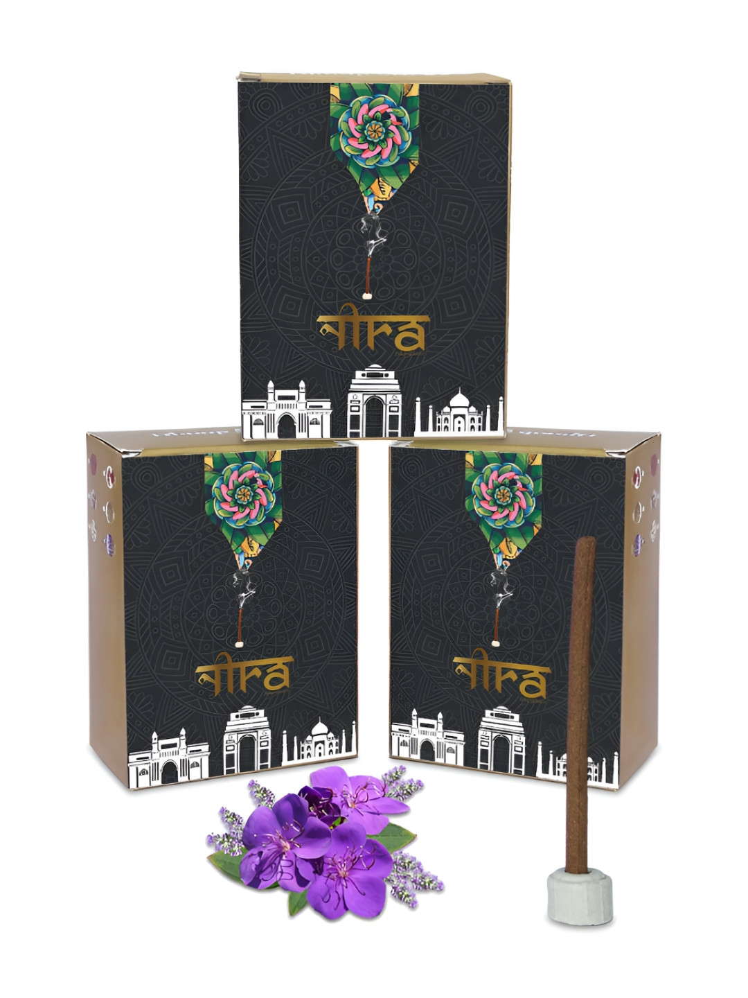 

Nira Fragrances Brown 3 Pieces Pure Cow Dung Lavender Dhoop Sticks