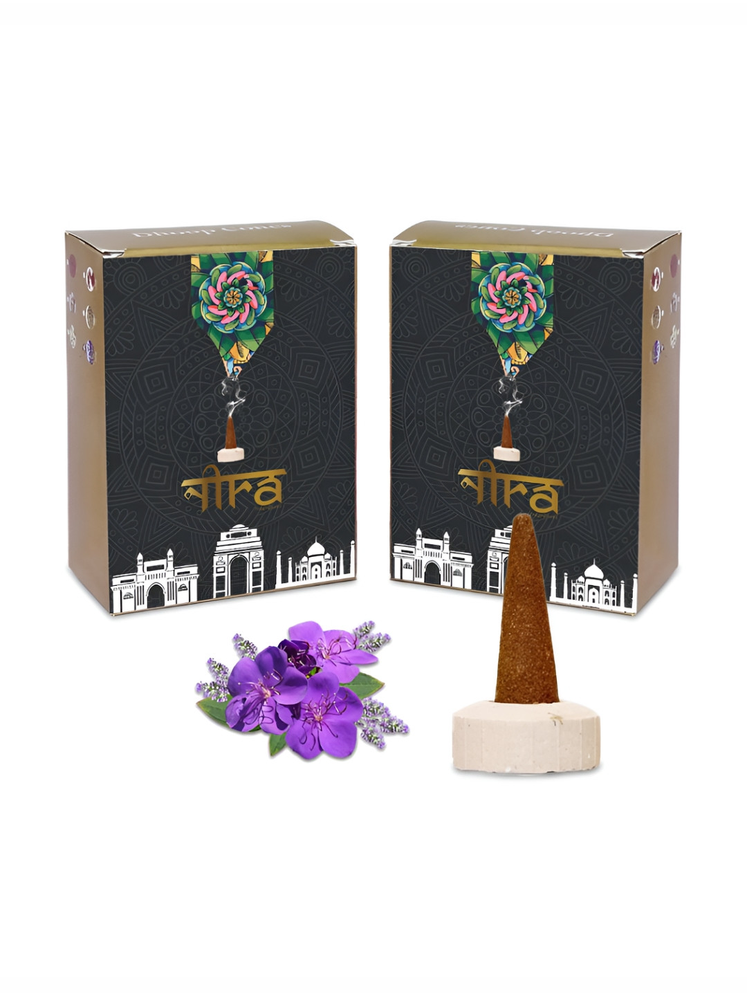 

Nira Fragrances Brown 2 Pieces Pure Cow Dung Lavender Dhoop Cone