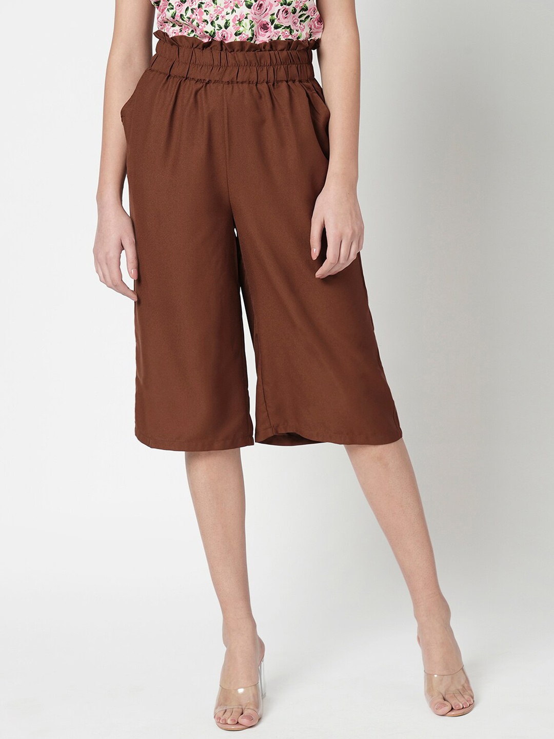 

Vero Moda Women Straight Fit High-Rise Culottes, Brown
