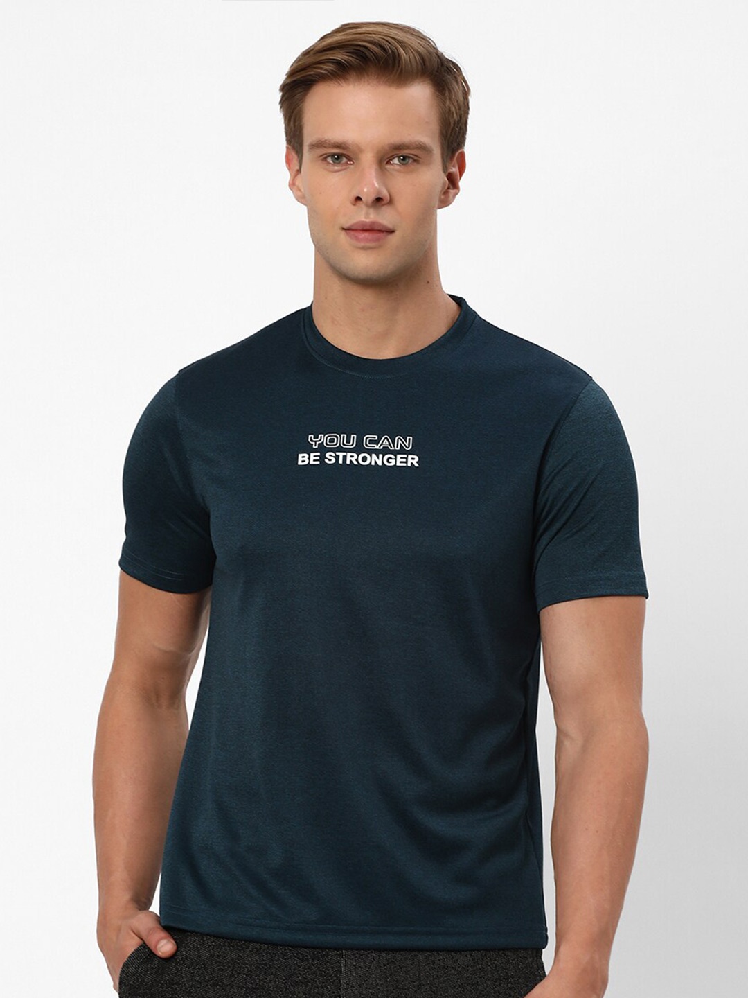 

R&B Round Neck Short Sleeves T-shirt, Navy blue