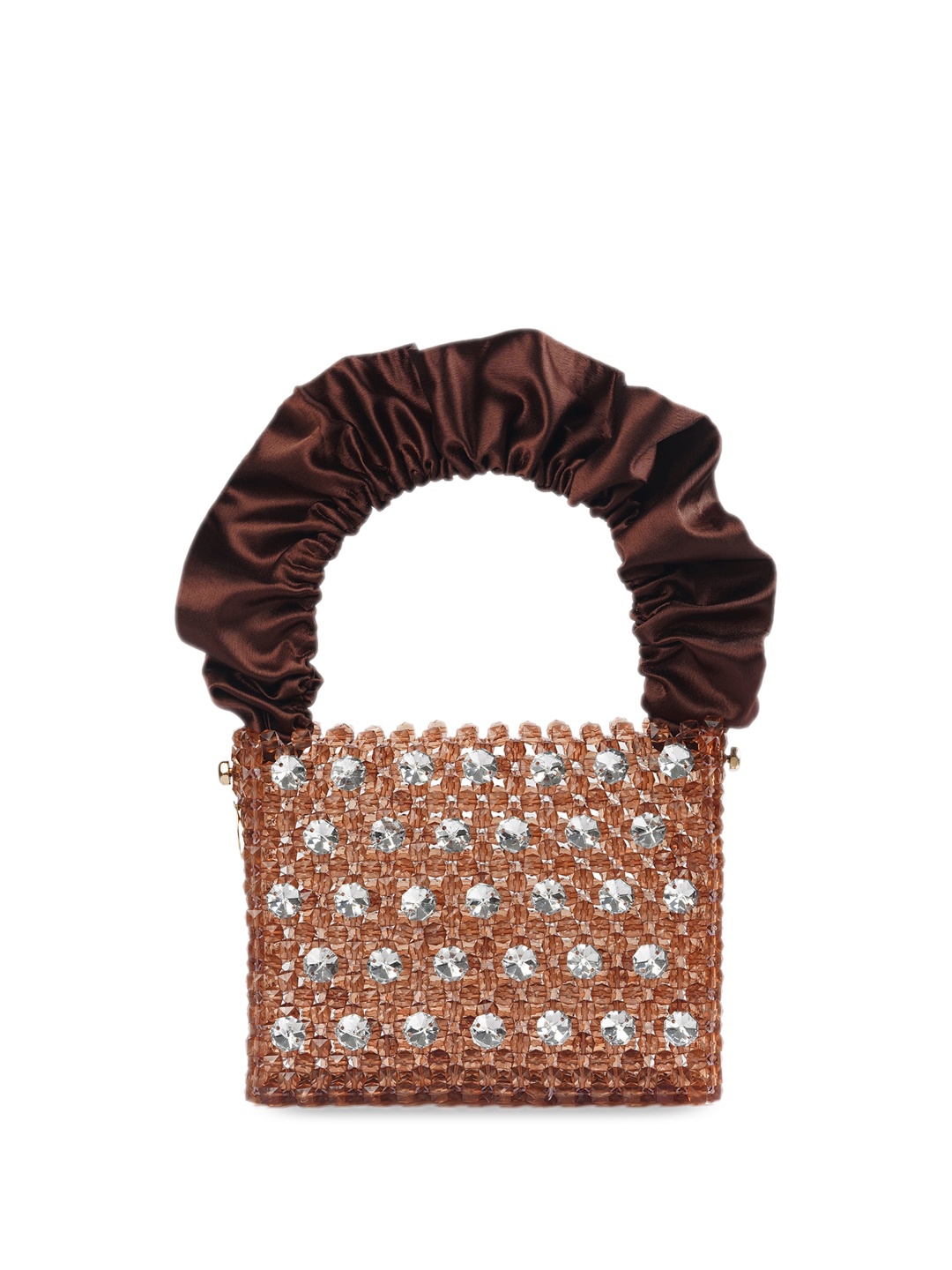 

DEPANO Embellished Structured Handheld Bag, Brown