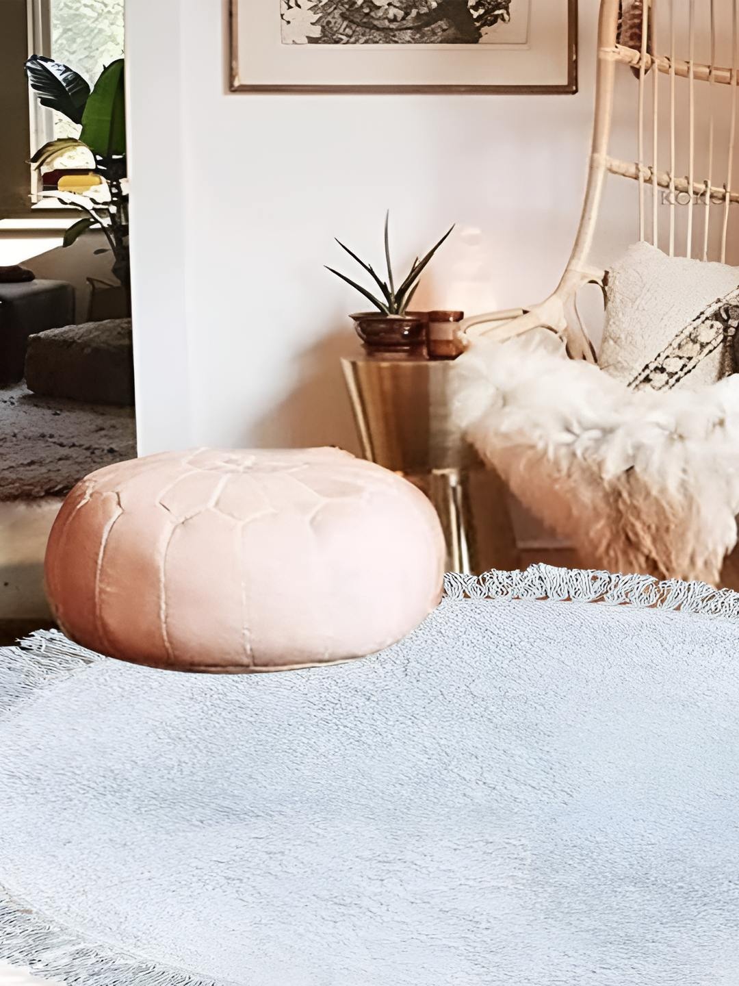 

SAJAVAT Grey Cotton Tufted Round Dhurrie