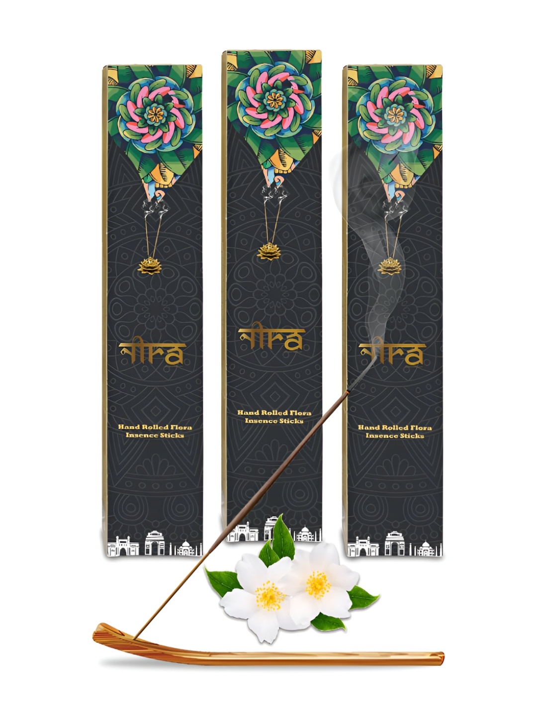 

Nira Fragrances Brown 3 Pieces Pure Cow Dung Jasmine Incense Sticks