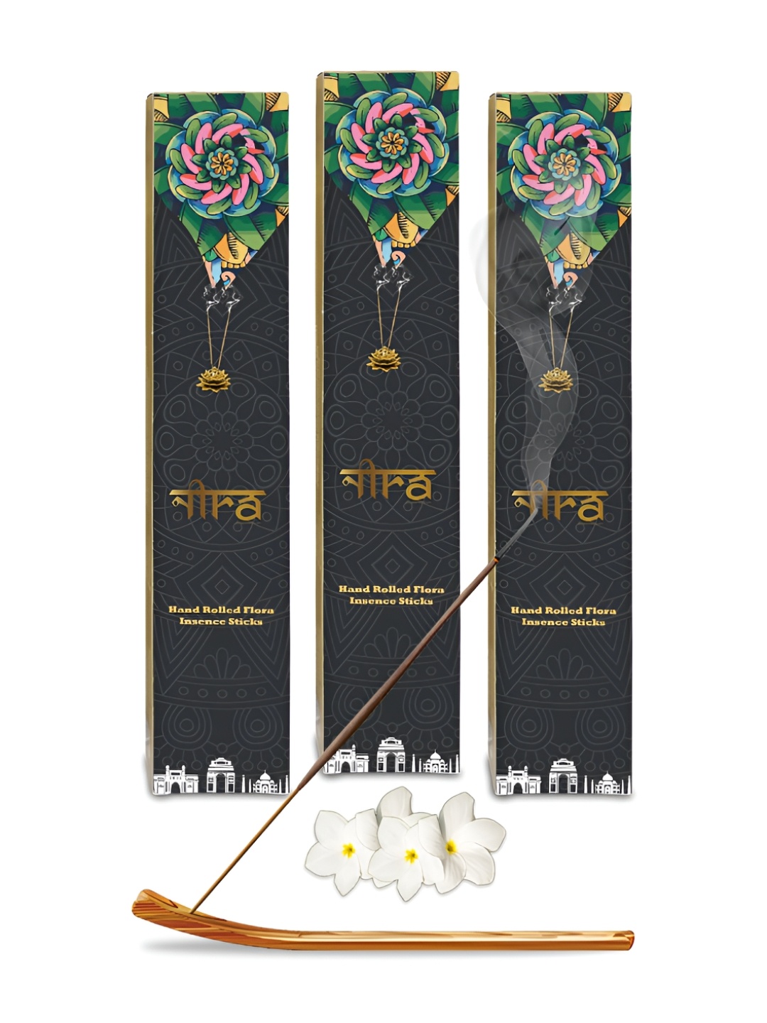 

Nira Fragrances Brown 3 Pieces Pure Cow Dung NagChampa Incense Sticks