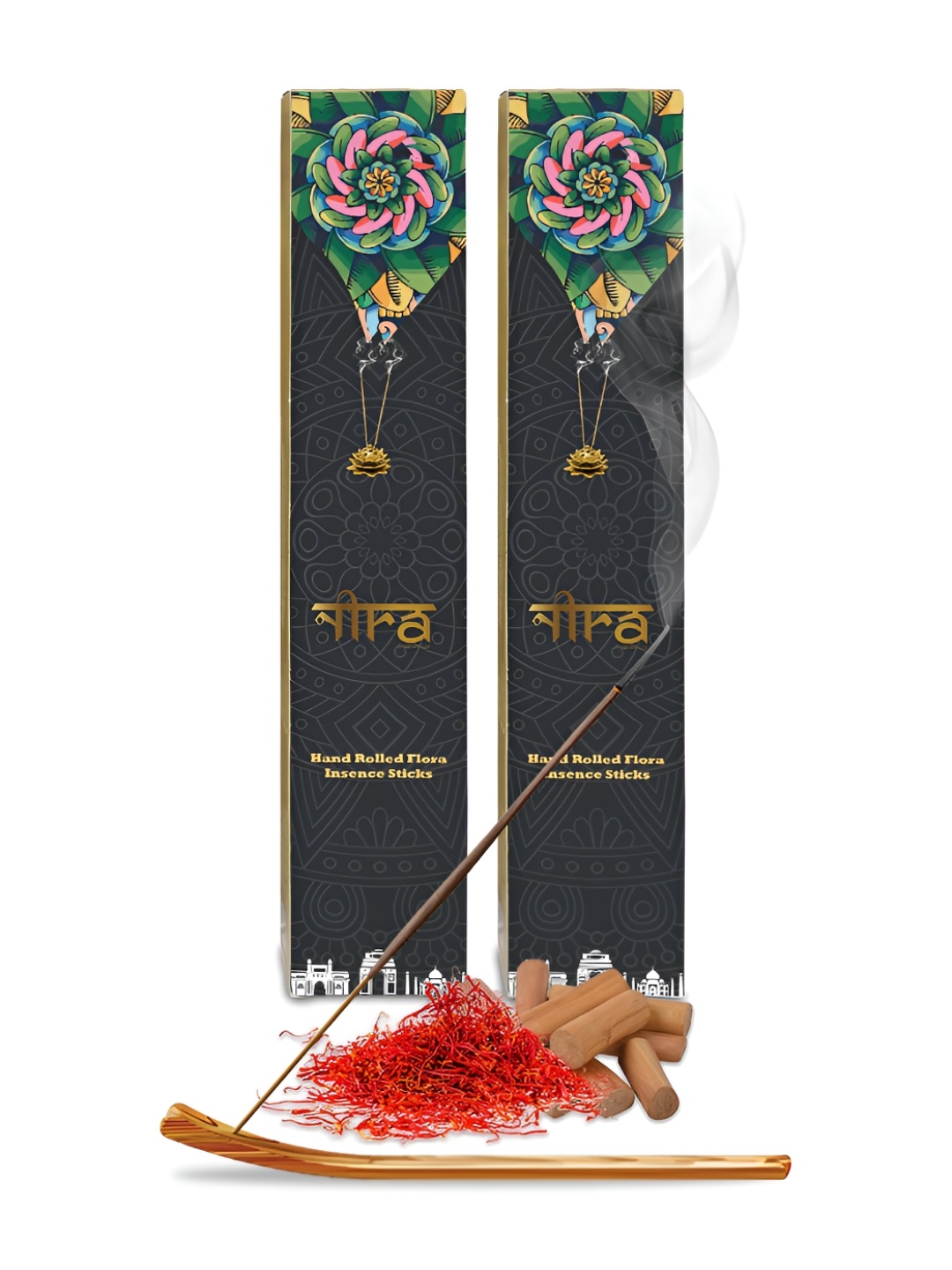

Nira Fragrances Brown 2 Pieces Pure Cow Dung KesarChandan Incense Stick