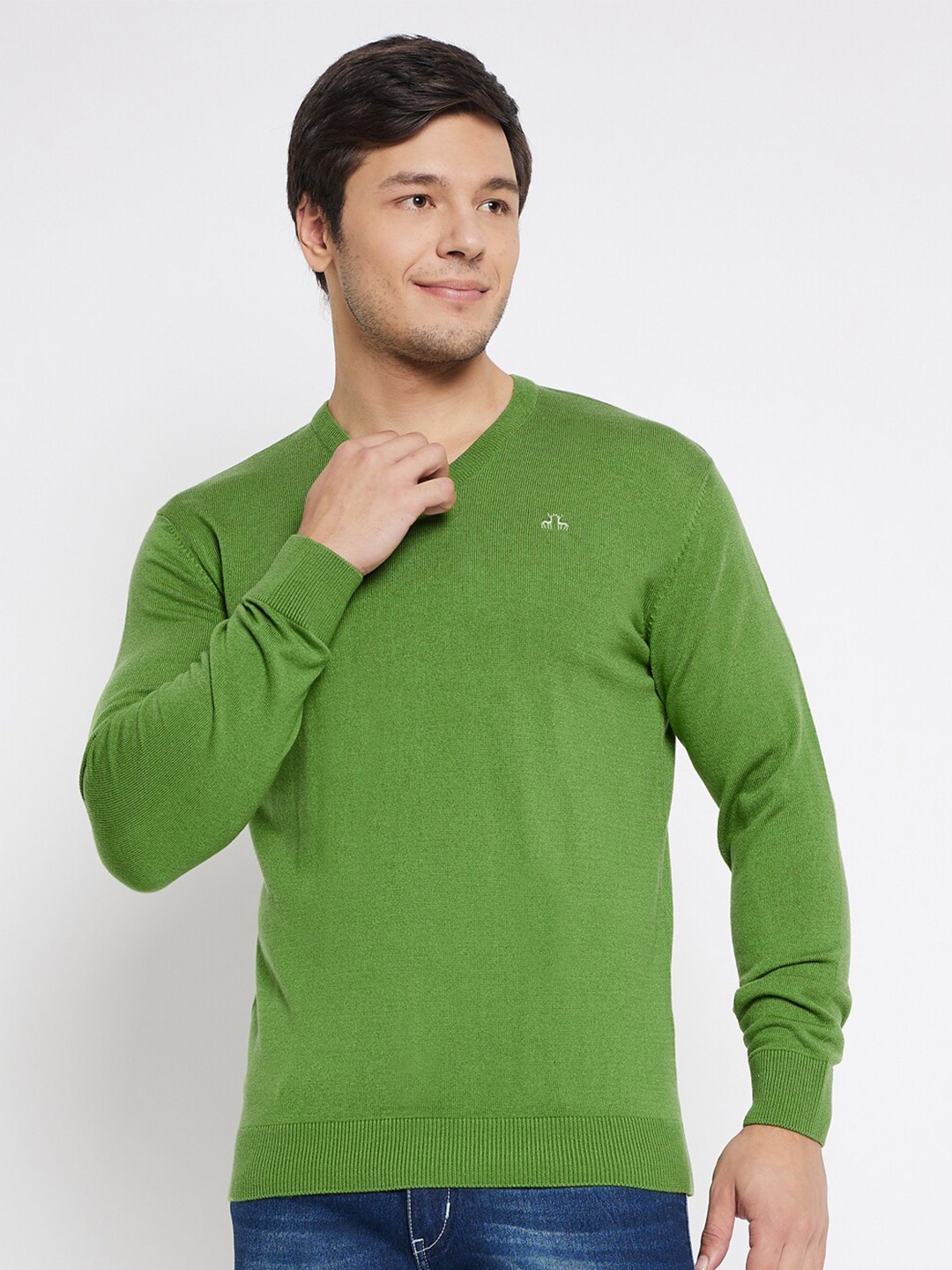 

98 Degree North Round Neck Pullover Sweater, Green