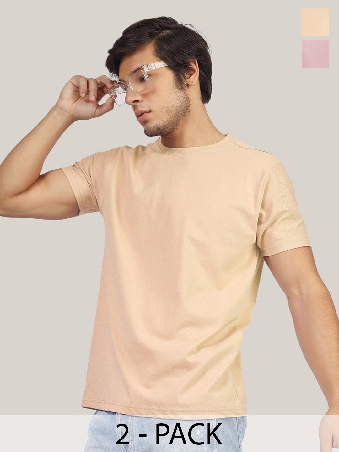 

Greylongg Pack Of 2 Round Neck T-shirt, Purple