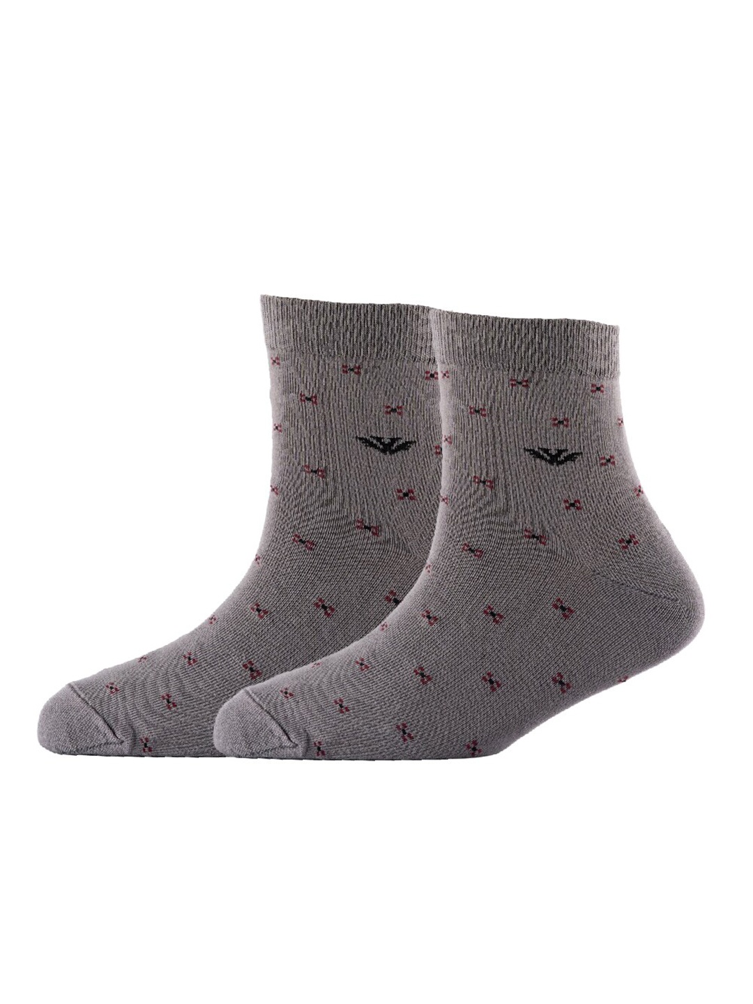 

Cotstyle Men Pack Of 2 Patterned Cotton Ankle Length Socks, Grey