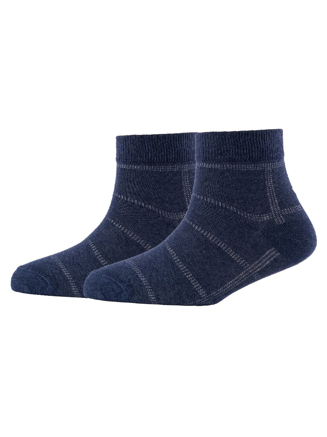 

Cotstyle Men Pack Of 2 Patterned Cotton Ankle Length Socks, Navy blue