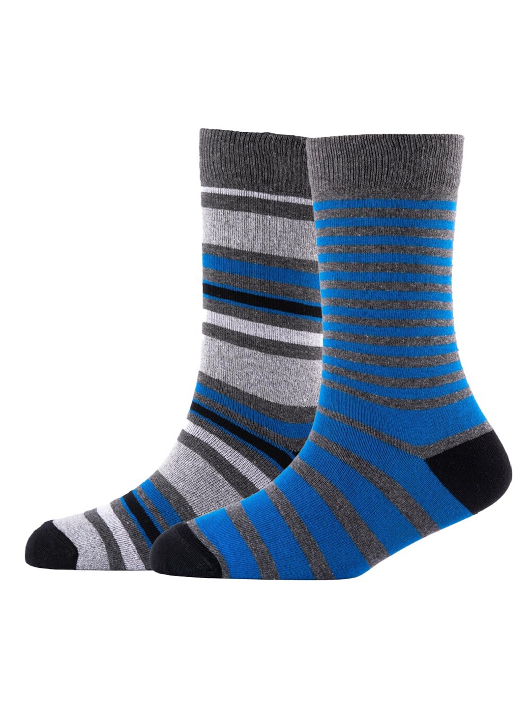 

Cotstyle Men Pack Of 2 Striped Cotton Calf-Length Socks, White