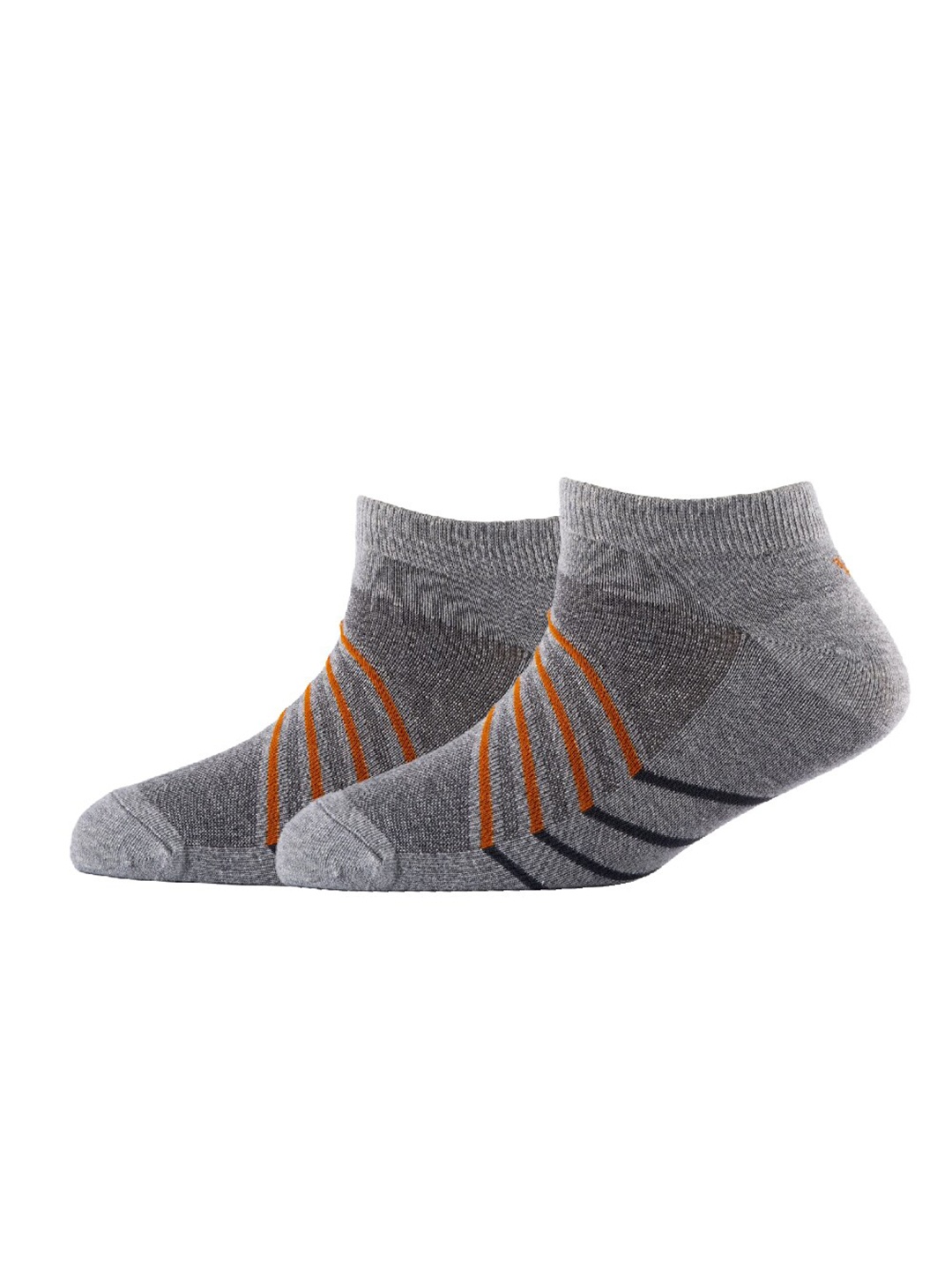 

Cotstyle Men Pack Of 2 Patterned Cotton Ankle Length Socks, Grey