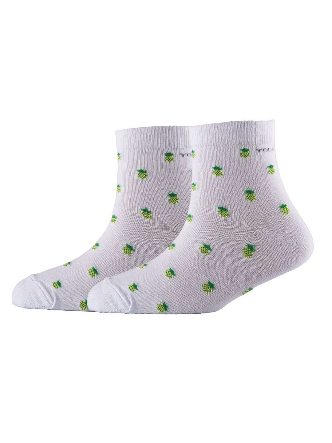 

Cotstyle Men Pack Of 2 Patterned Cotton Ankle Length Socks, White