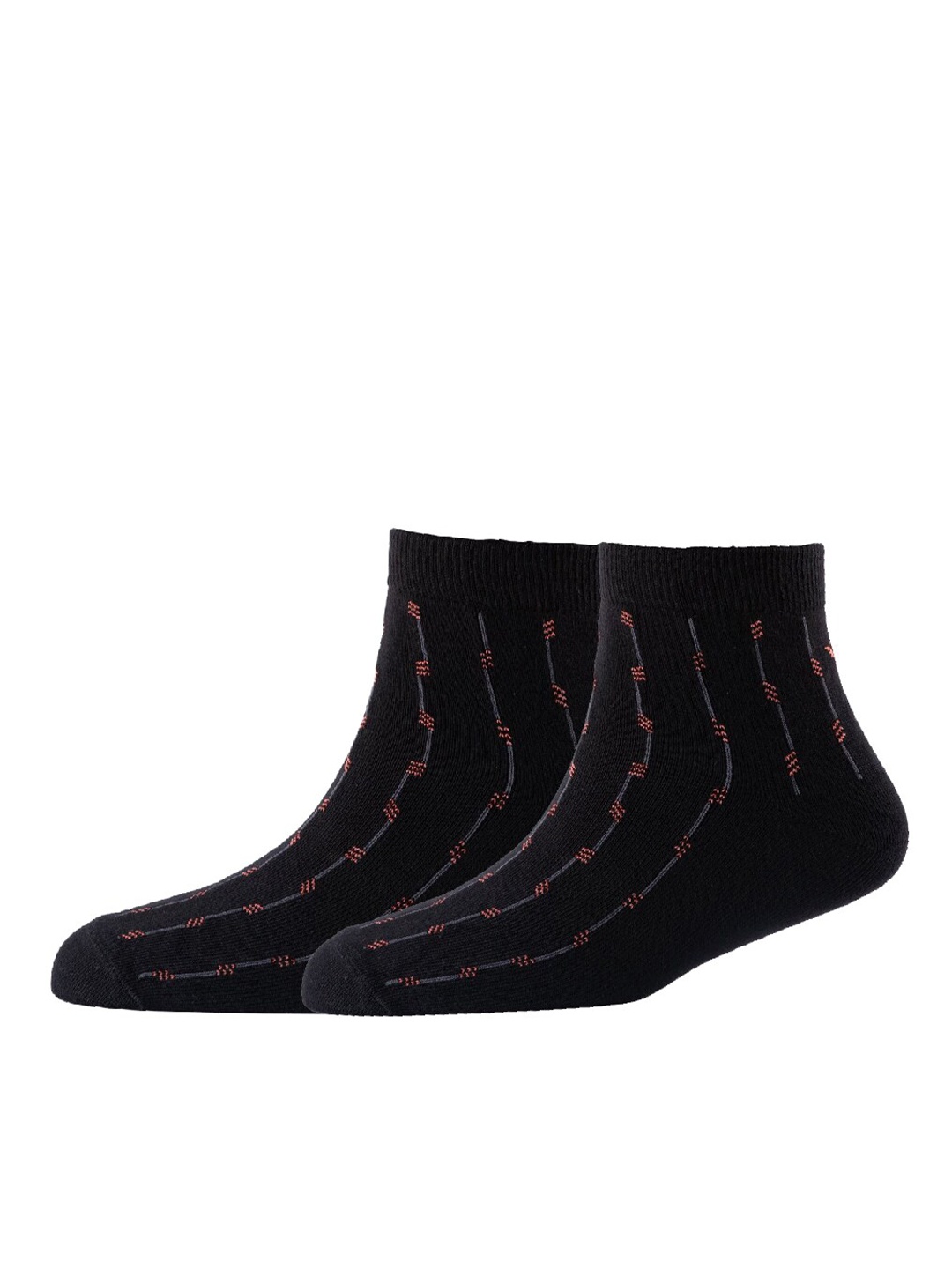 

Cotstyle Men Pack Of 2 Patterned Cotton Ankle Length Socks, Black