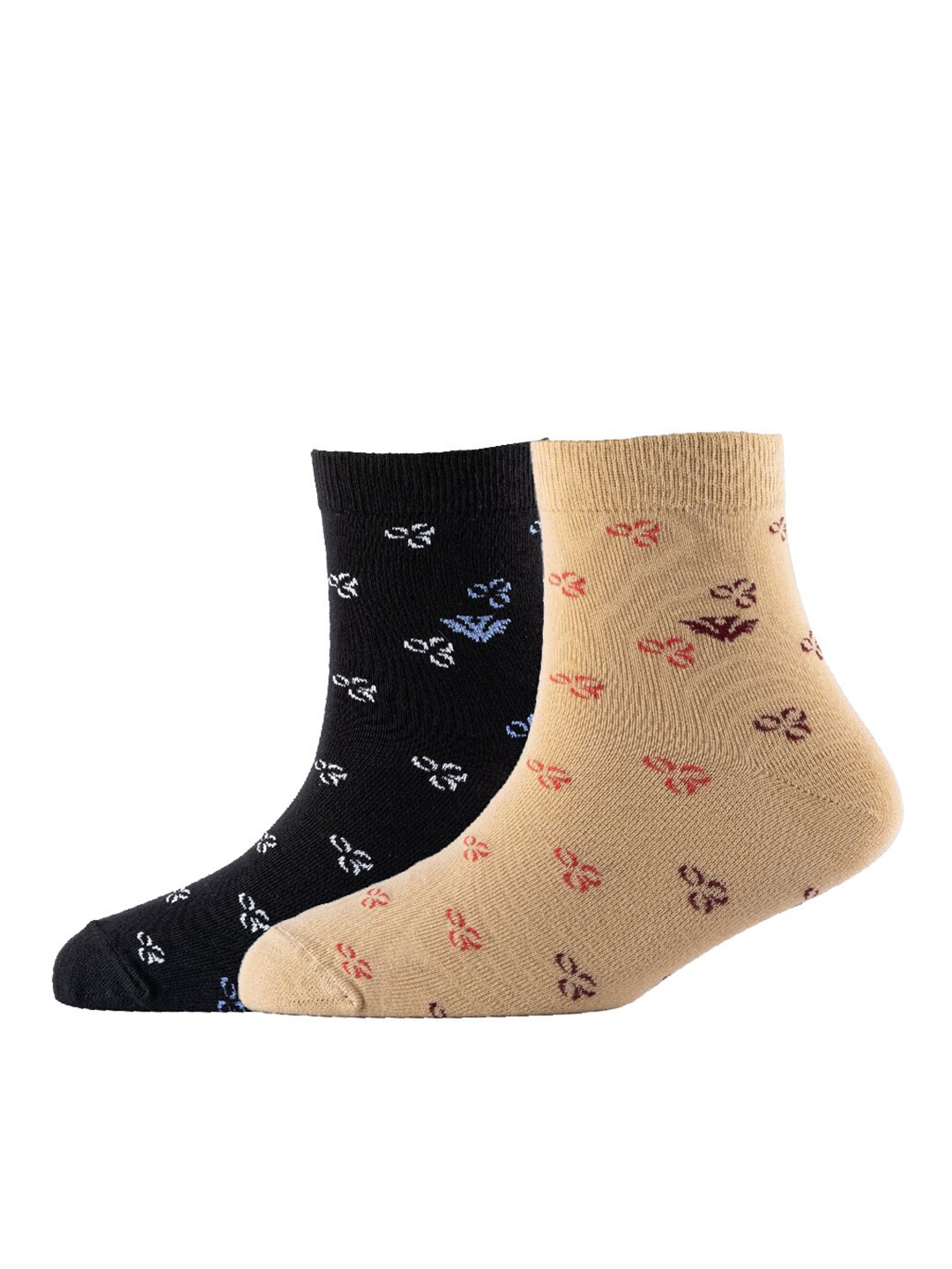 

Cotstyle Men Pack Of 2 Patterned Cotton Ankle Length Socks, Black