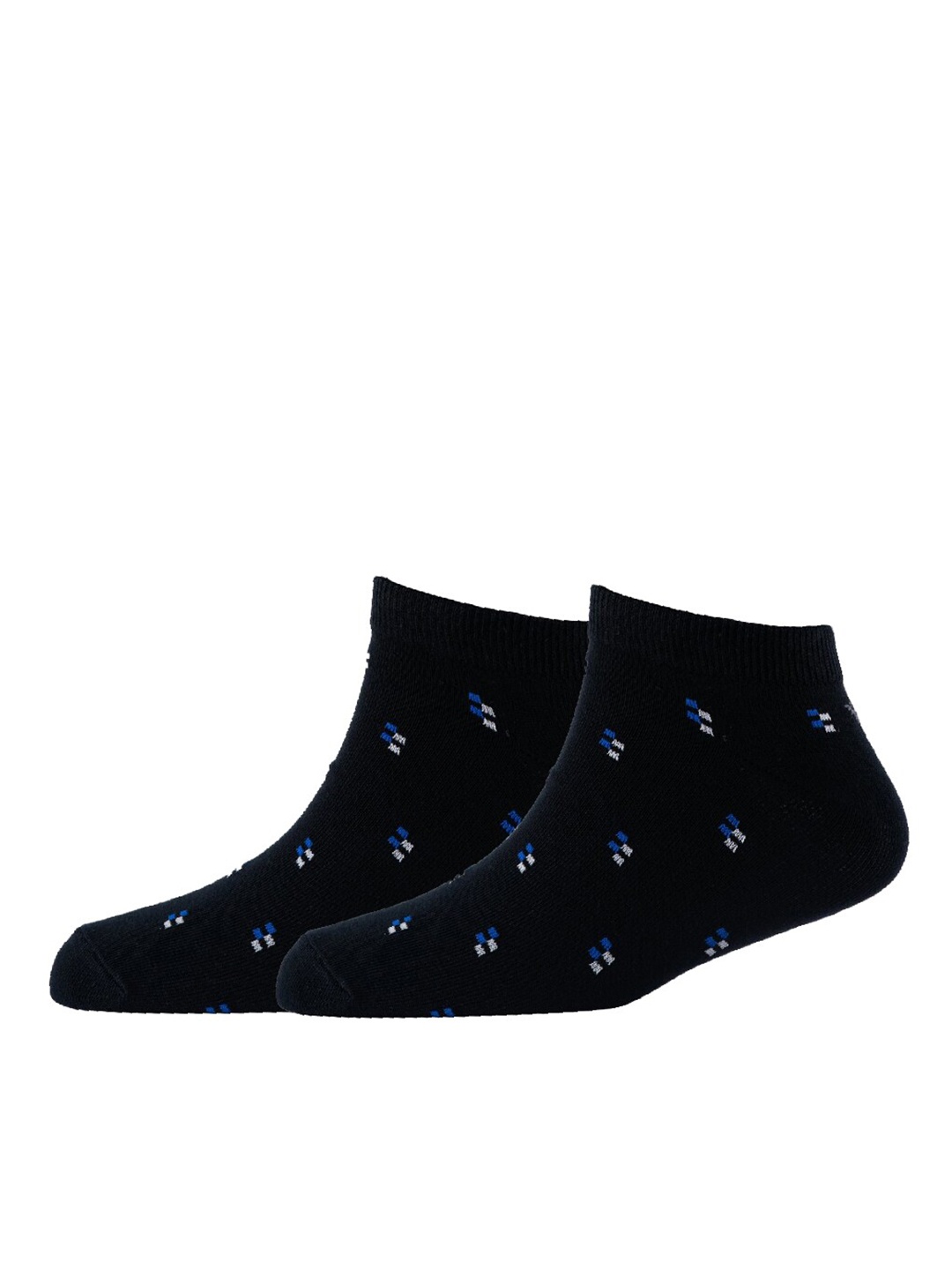 

Cotstyle Men Pack Of 2 Patterned Cotton Above Ankle Length Socks, Black