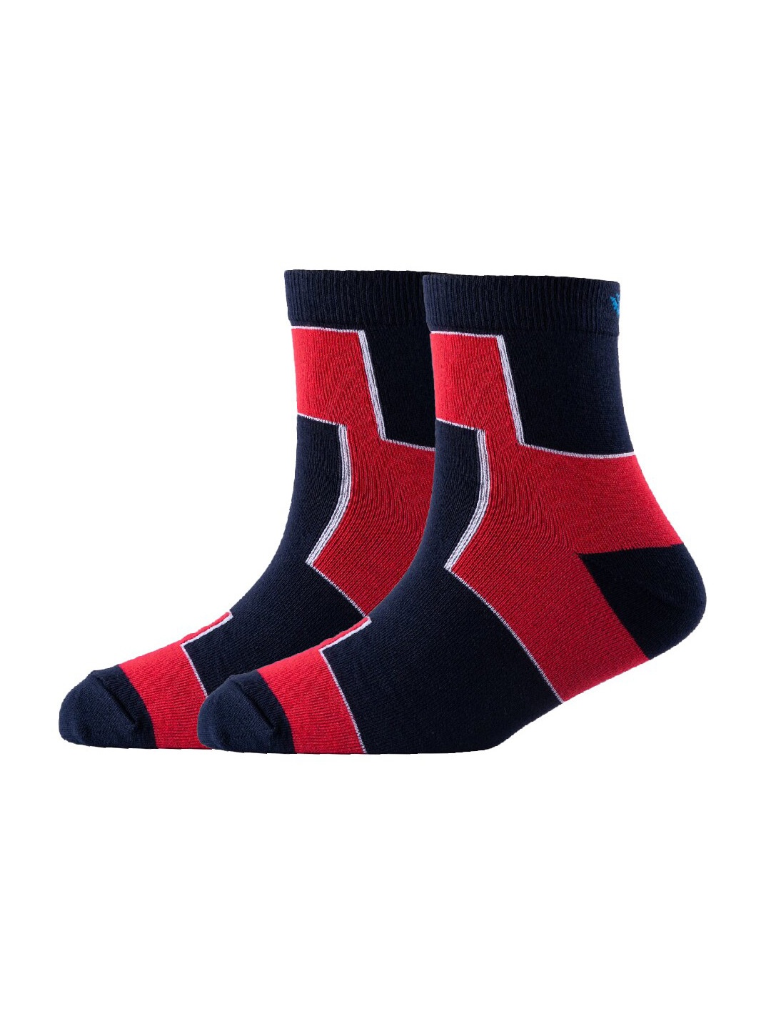 

Cotstyle Men Pack Of 2 Patterned Cotton Ankle Length Socks, Navy blue