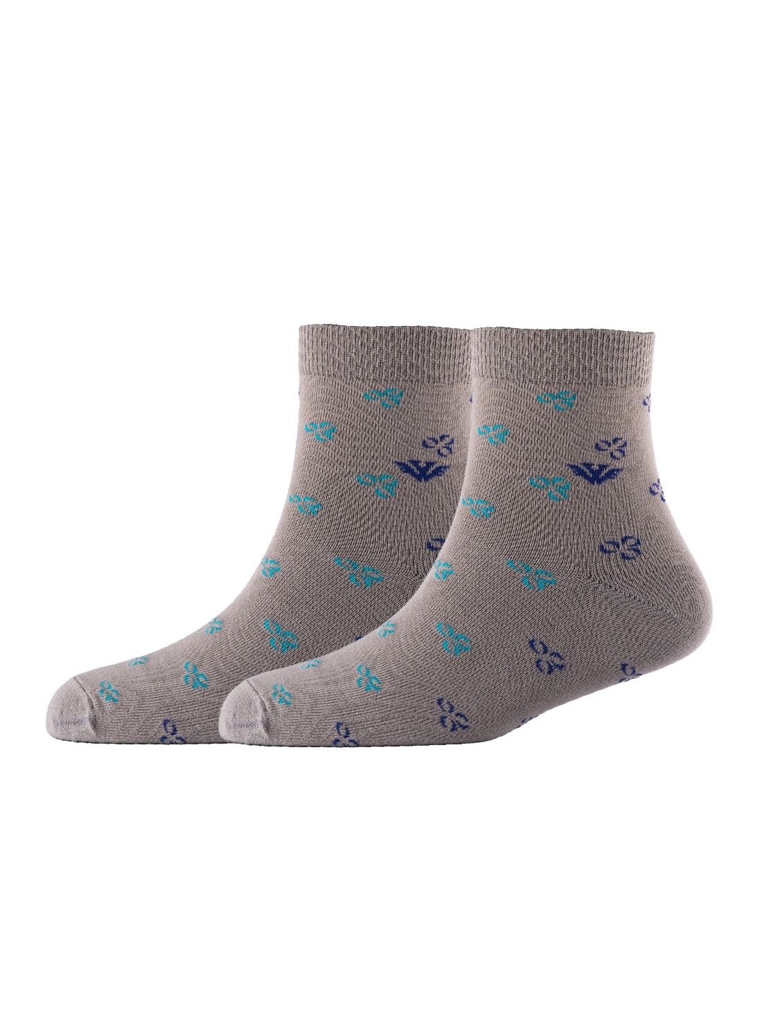 

Cotstyle Pack Of 2 Patterned Cotton Ankle Length Socks, Grey