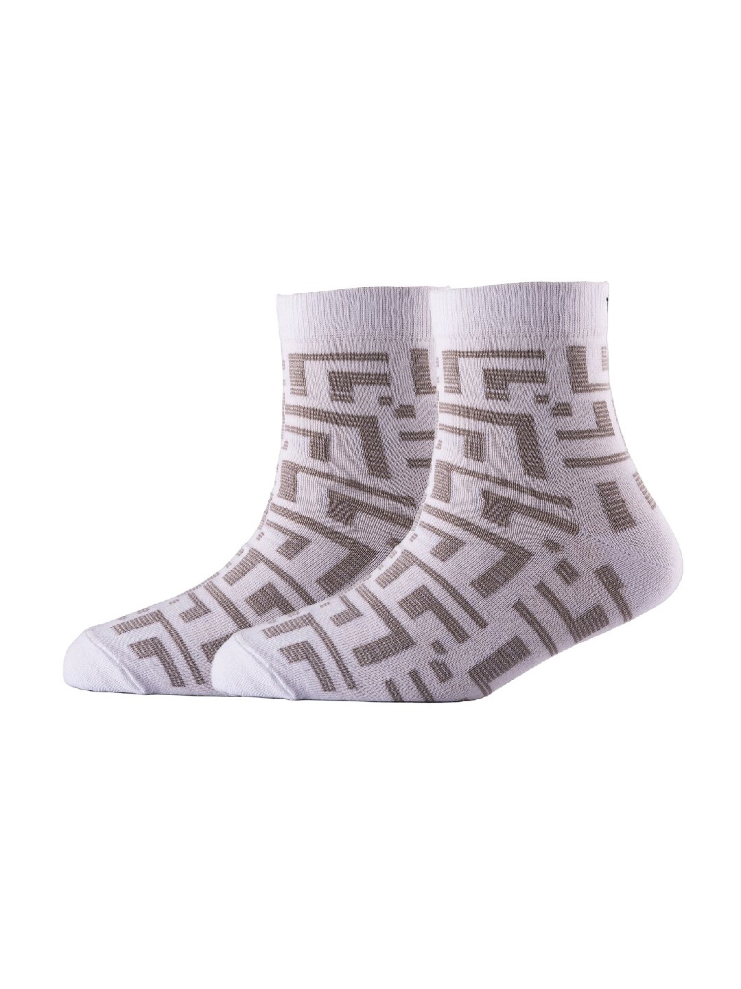 

Cotstyle Men Pack Of 2 Patterned Cotton Above Ankle Length Socks, White