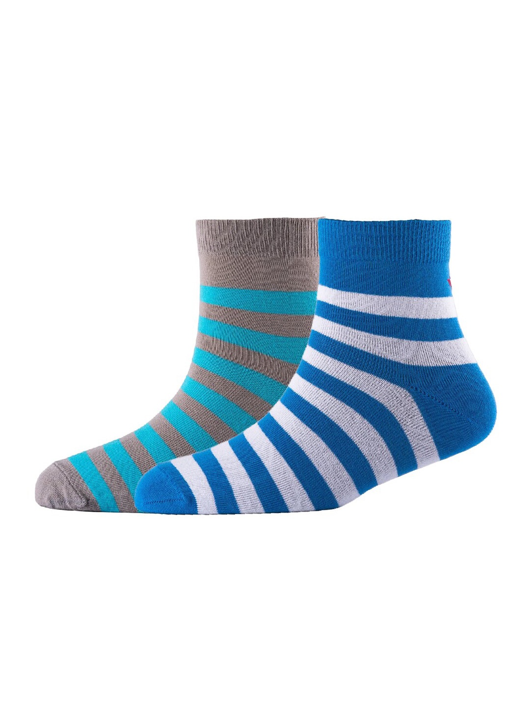 

Cotstyle Men Pack Of 2 Striped Cotton Ankle Length Socks, Blue