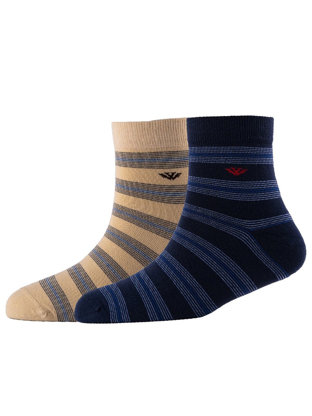 

Cotstyle Men Pack Of 2 Patterned Cotton Above Ankle Length Socks, Navy blue