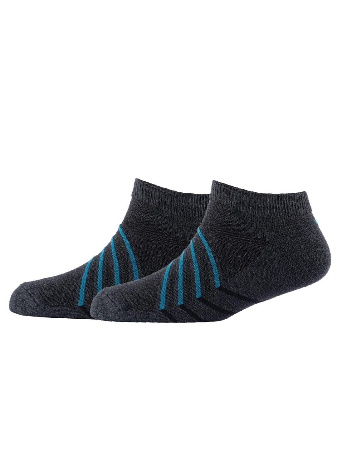 

Cotstyle Men Pack Of 2 Patterned Cotton Ankle Length Socks, Grey