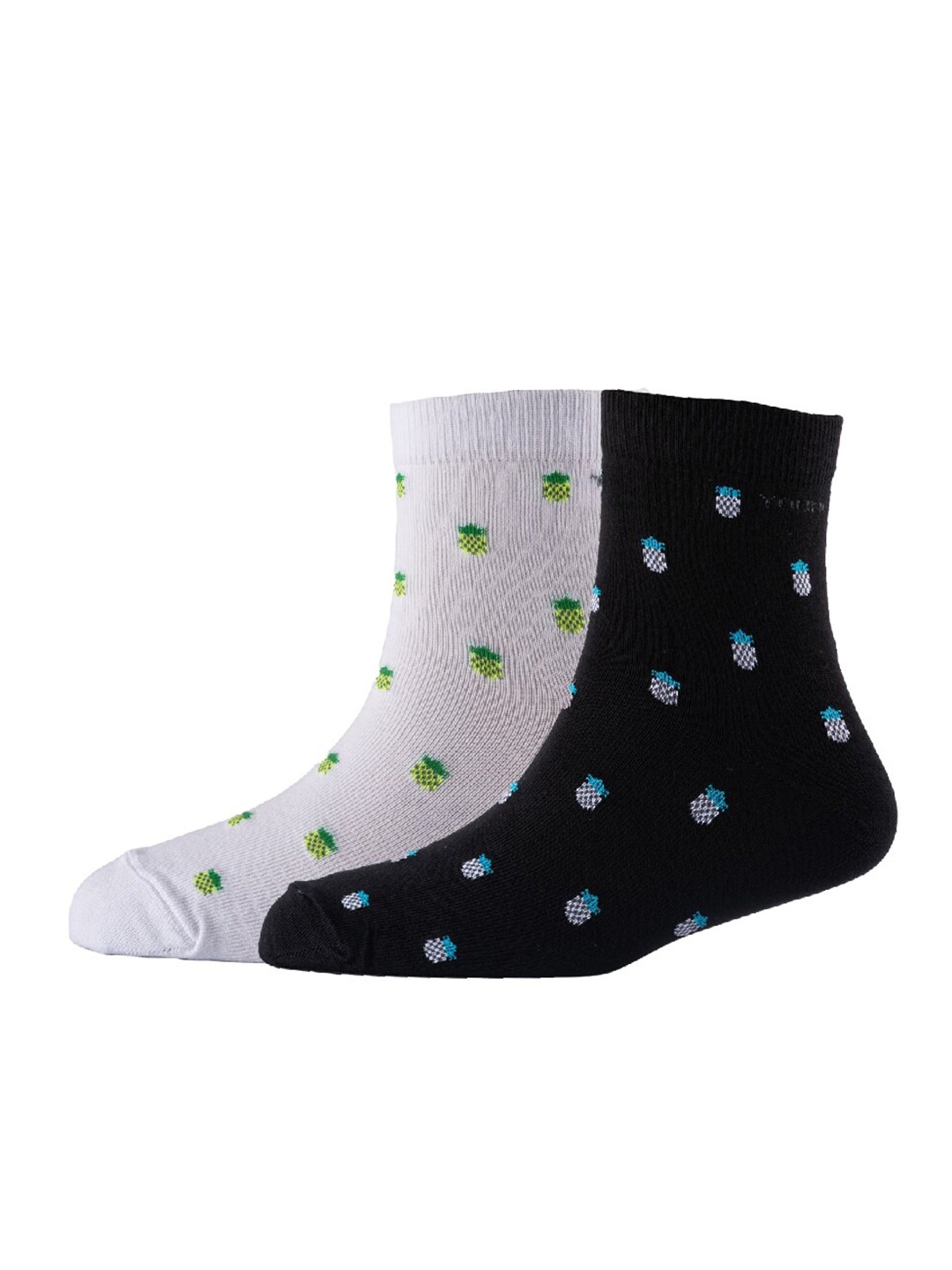 

Cotstyle Pack Of 2 Patterned Cotton Ankle Length Socks, White
