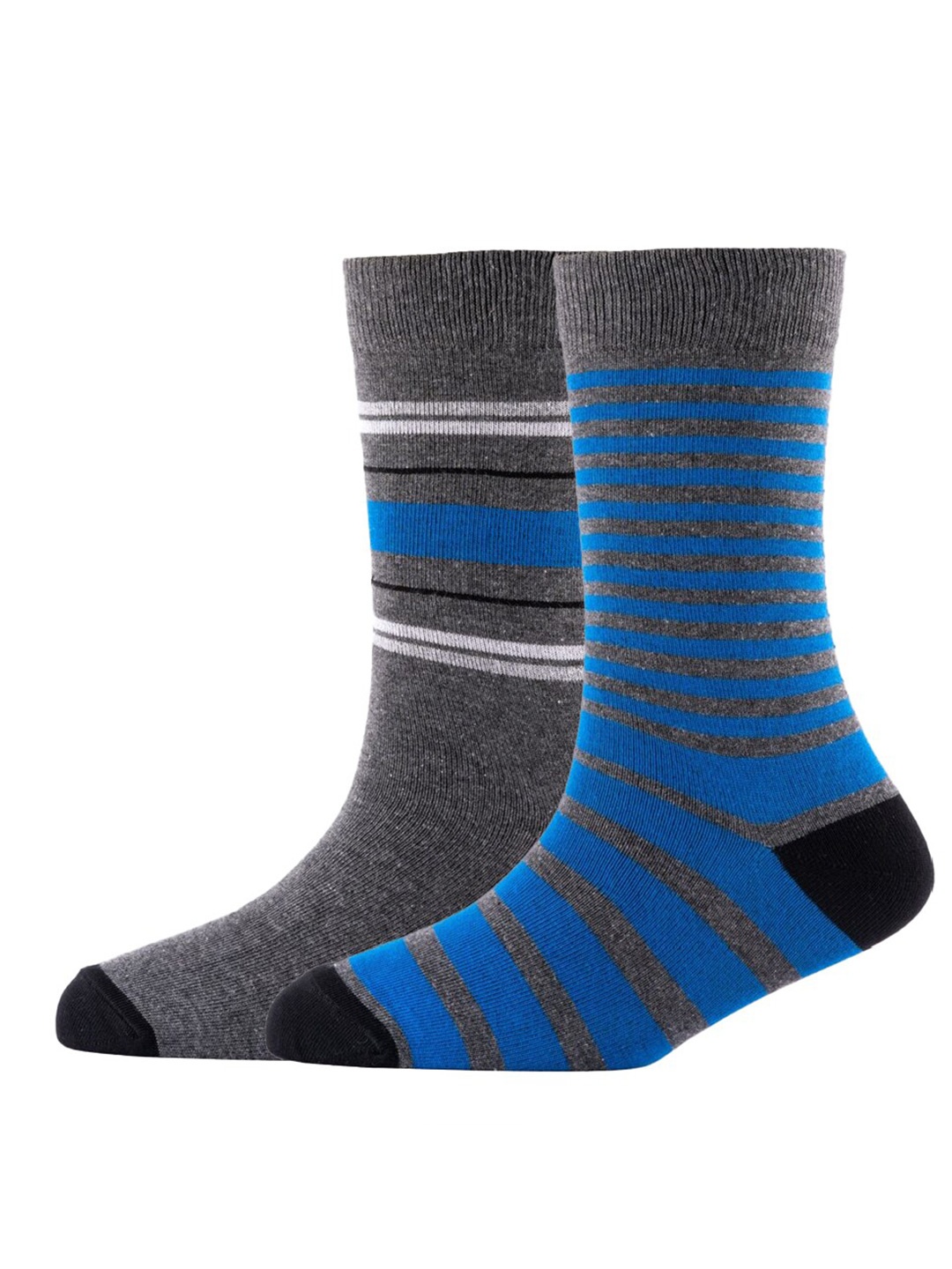 

Cotstyle Men Pack Of 2 Patterned Cotton Knee-Length Socks, Blue